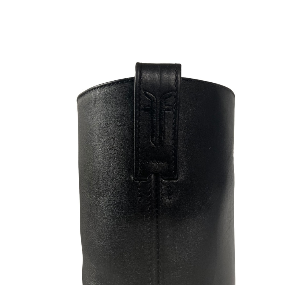 Frye Vintage Y2K Black Leather Square Toe Harness Boots Size 6.5 - Picture 9 of 13